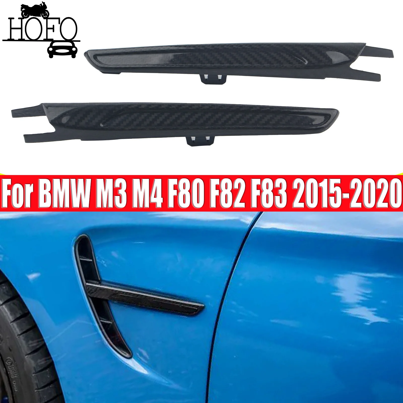 

Carbon Fiber Car Side Fender Vent Cover Trim For BMW M3 M4 F80 F82 F83 2015-2020