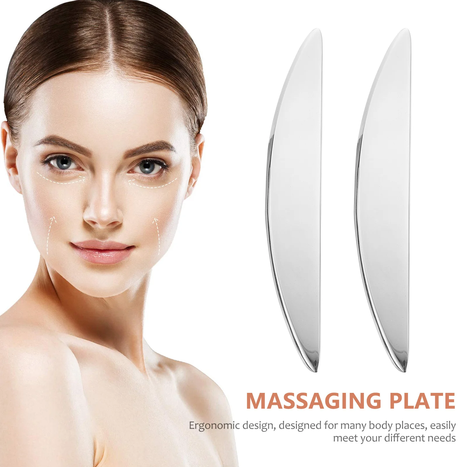 

Массажная пластина из нержавеющей стали, инструмент для лица, ног, рук, шеи, массажный скребок для тела, терапевтическая массажная пластина