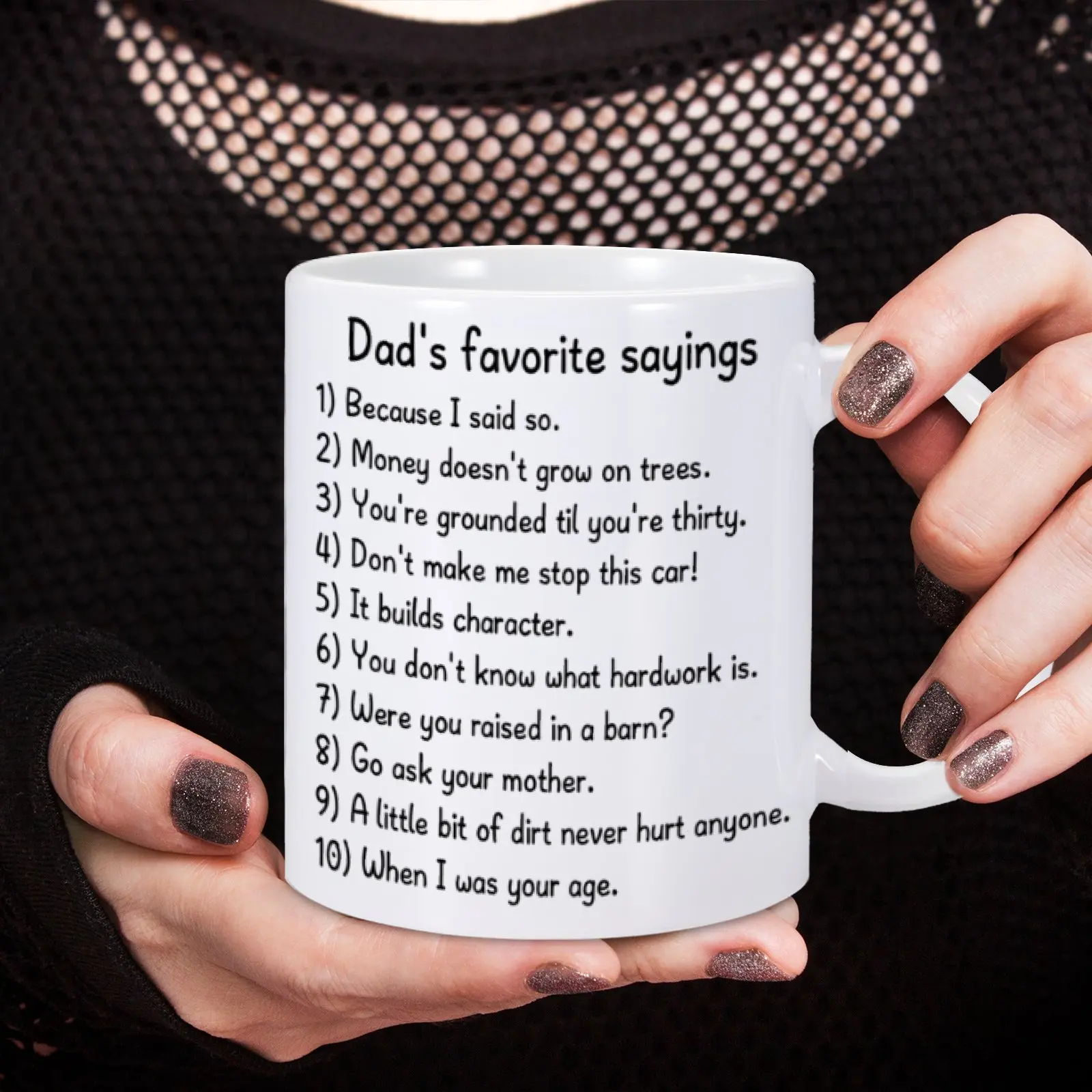 11oz Funny Ceramic Coffee Mug Dad's Favorite Saying Tea Milk Multicolor Cup for Dad Father's Day Husband Novetly Gift from Kids