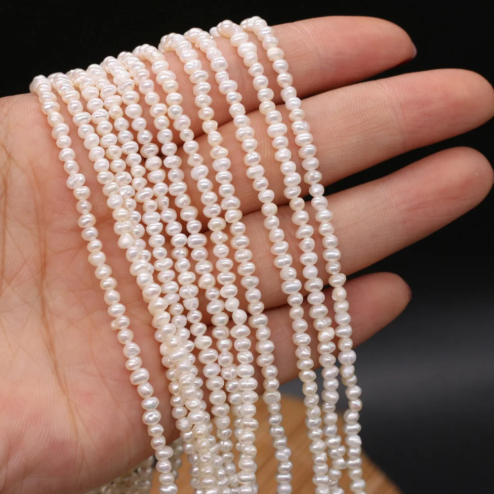 2-3mm Natural Freshwater Pearl Beads Fashion Potato Shape Small Loose Bead for Jewelry Making Bracelet Necklace Earrings Strand
