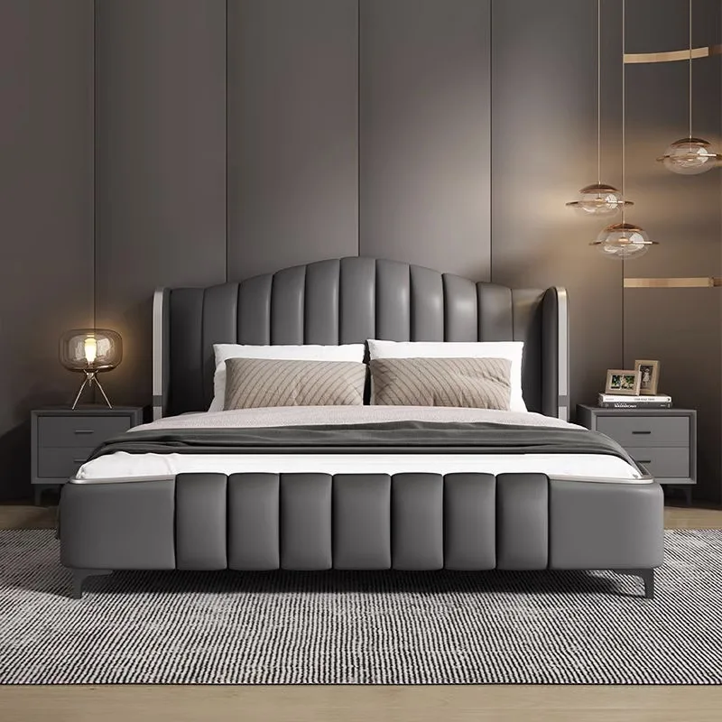 

Luxury Black Double Bed Royal Nordic Wood King Size Frame Double Bed Headboard Girl Letti Matrimoniali Bedroom Furniture