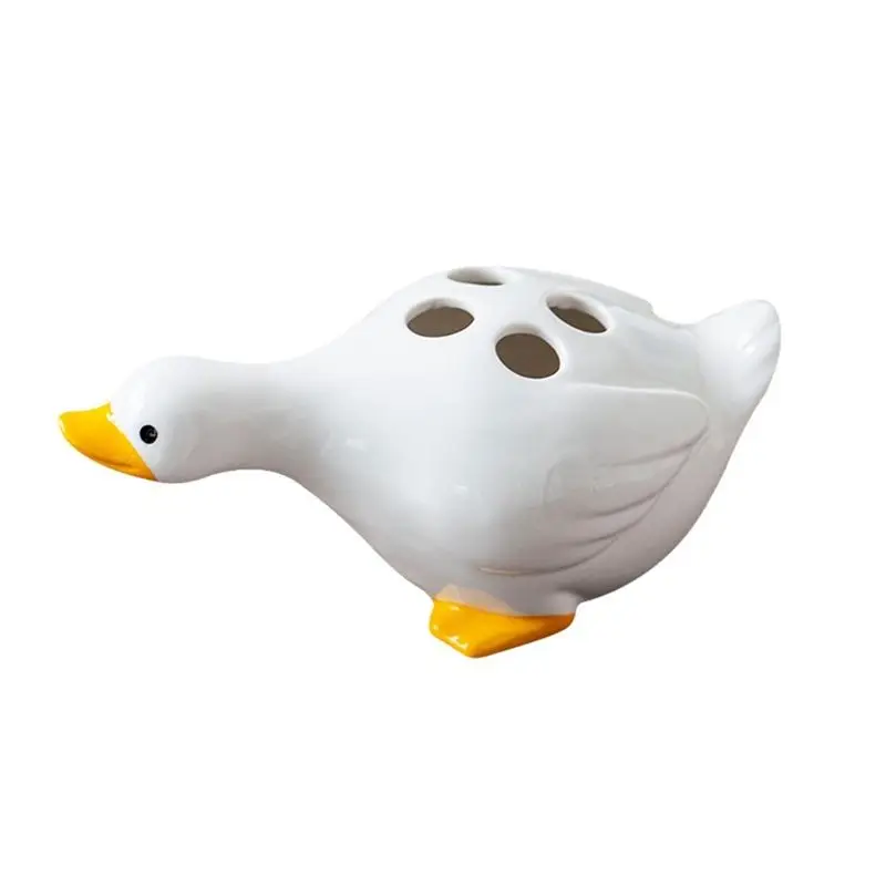 

Toothbrush Holder, Duck 4 Holes Drainable Toothbrush Holder For Bathroom Storage Easy Install White-AA26