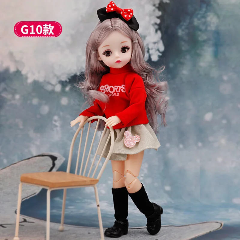 Lovely 30cm Doll Princess Dress Up Clothes (A) or 4D Winking Eyes Doll (B) Play House Doll Girls Children\'s Toy Gift  Bjd Doll