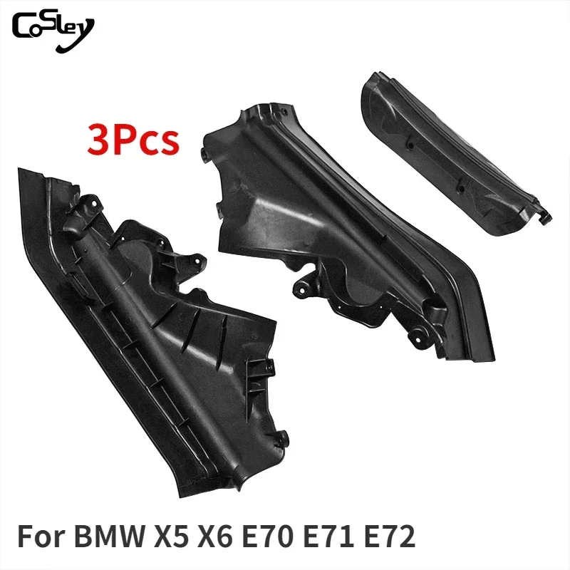 3Pcs/Set Car Engine Upper Compartment Partition Plastic For BMW X5 X6 E70 E71 E72 Auto Parts 51717169419 51717169420 51717169421