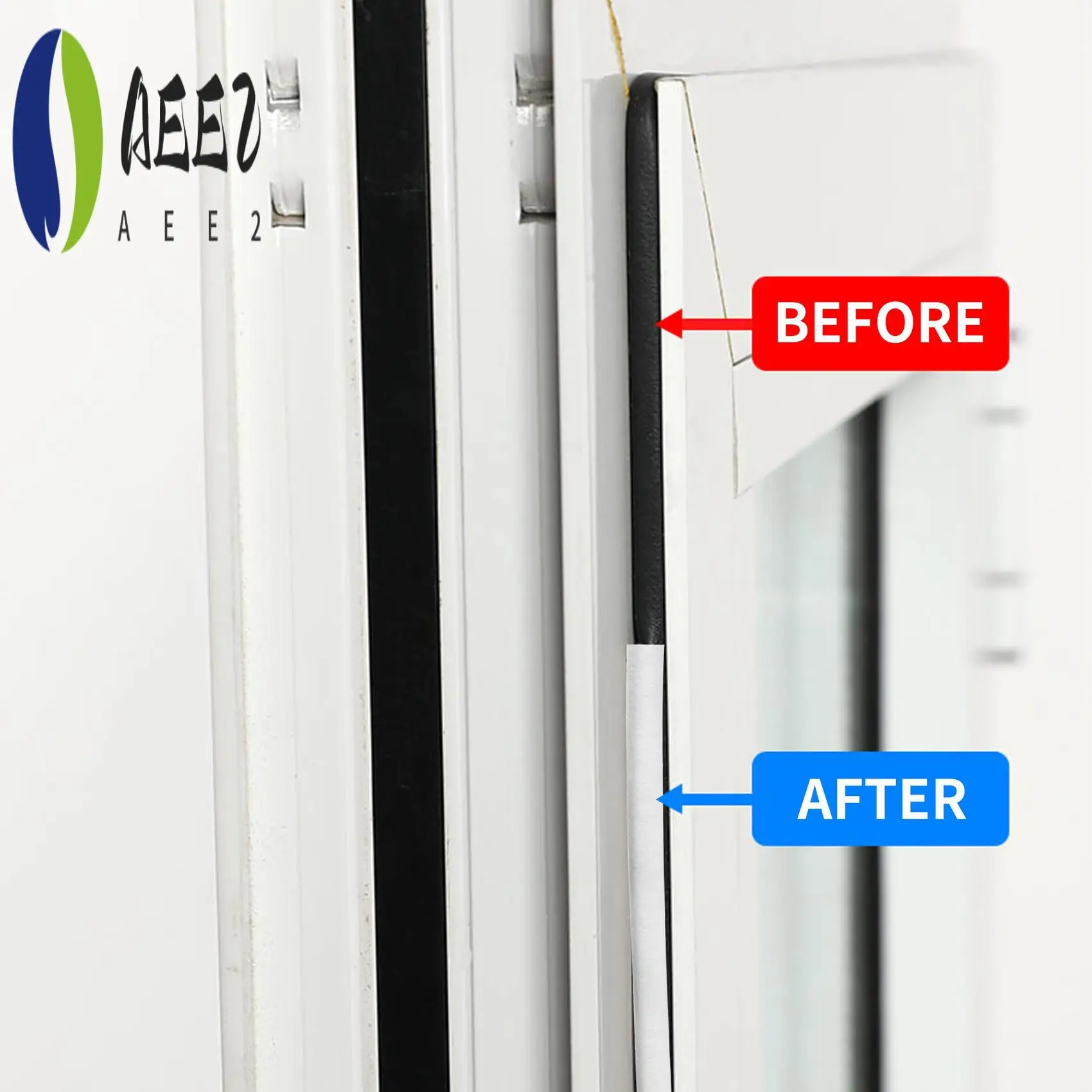 

AEE2-Уплотнительная лента для дверной уплотнения, рама переднего окна, пенопластовая клейкая резина, звукоизоляция, 2 рулона, общая длина 20 м