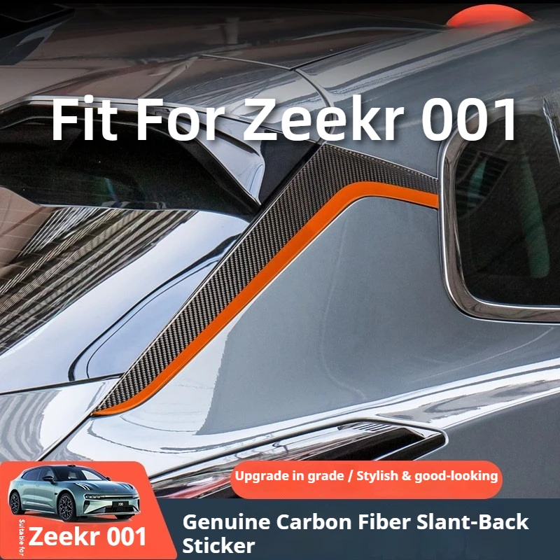 Fit For Zeekr 001 2021 -2026 Car Decorative Sticker Sloping Back Sticker Real Carbon Fiber Exterior Modification Parts Interior