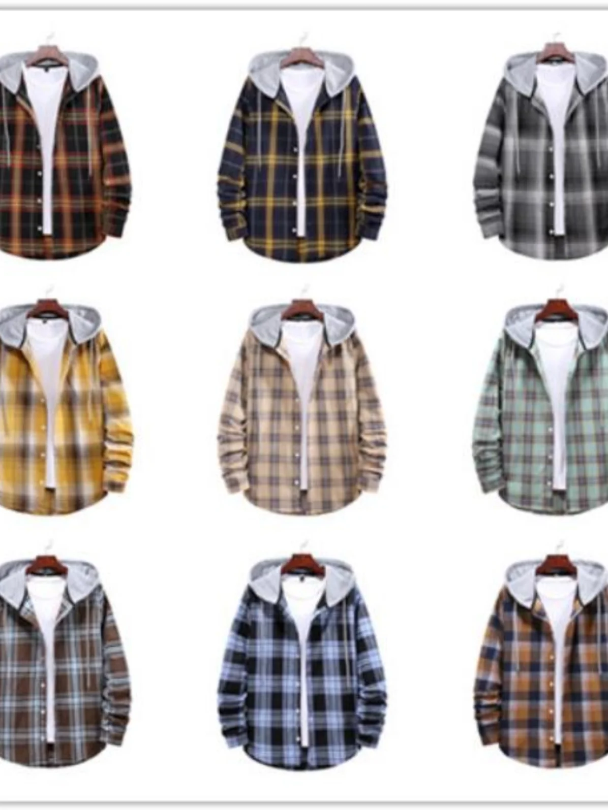 

Casual Plaid Hooded Long Sve Jaet Youthful ular Spring Autumn Winter Outerwear Printed Loose Fit Regular Length