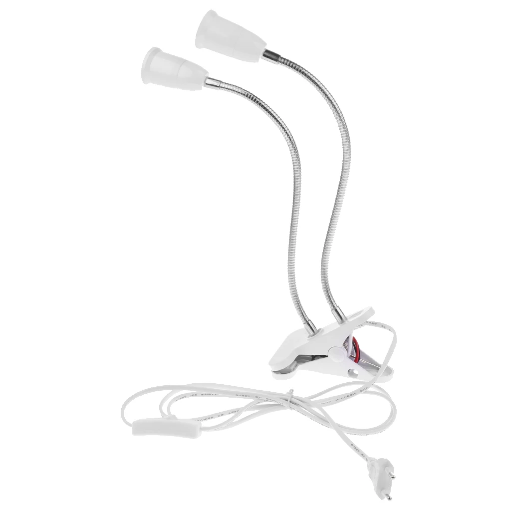 Flexible Dual Head LED Desk Lamp Base Eye Caring Clip Reading Light Socket for Home Study Lighting