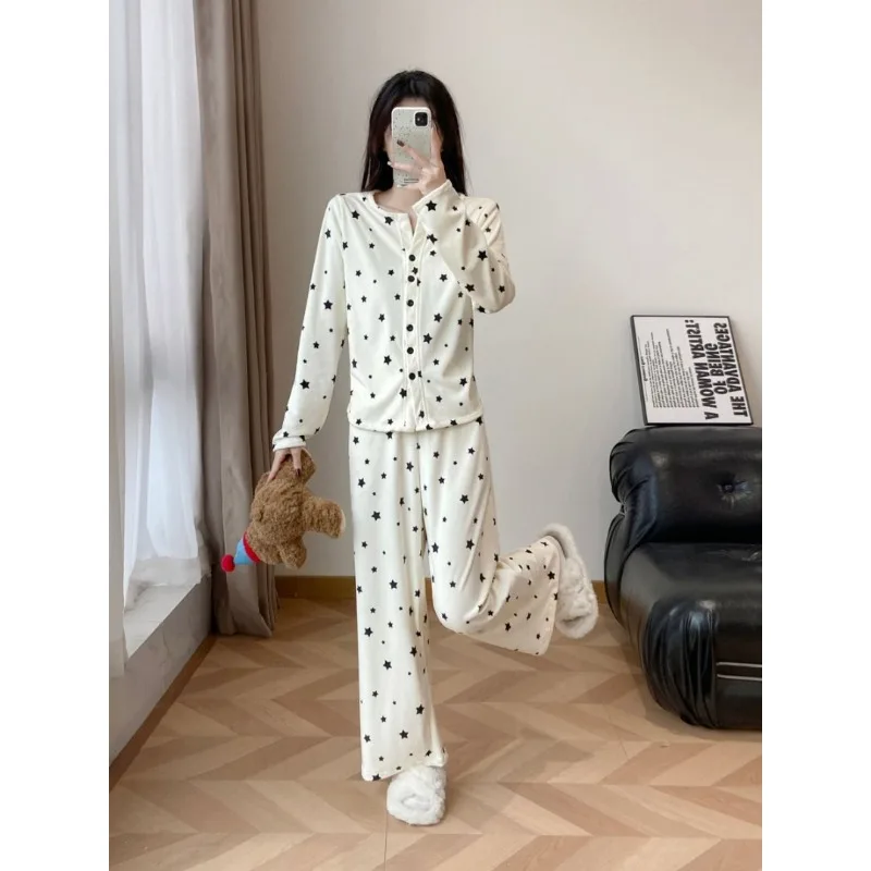 2025 خريف شتاء جديد فاخر جزيرة المخملية المرأة منامة سميكة الدافئة عكسها عالية الجودة المتسكعون مجموعة الدافئة عادية XL #6