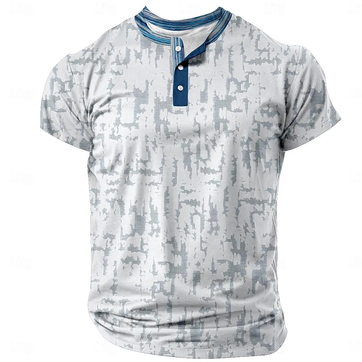 

Summer Men's Casual Henley T-Shirts Outdoor Street Daily Breathable Button-Down Henry Shirts 3D Print Simple Design Fashion Tops