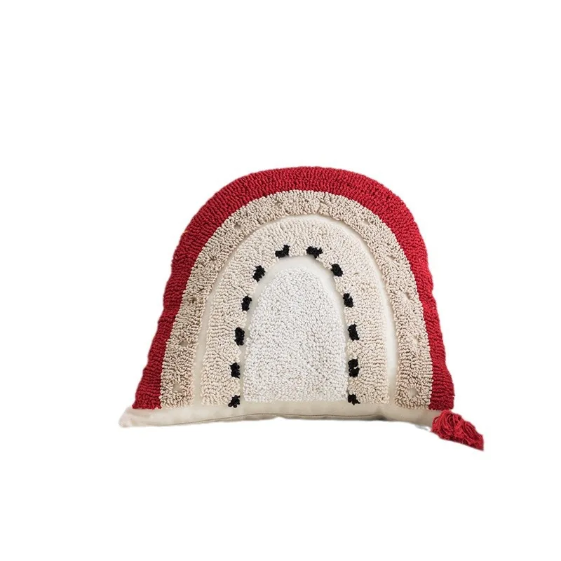 Vendita all'ingrosso della fodera per cuscino natalizio di Capodanno con nappe ricamate. Fodera per cuscino per cuscino per divano invernale pizzicata