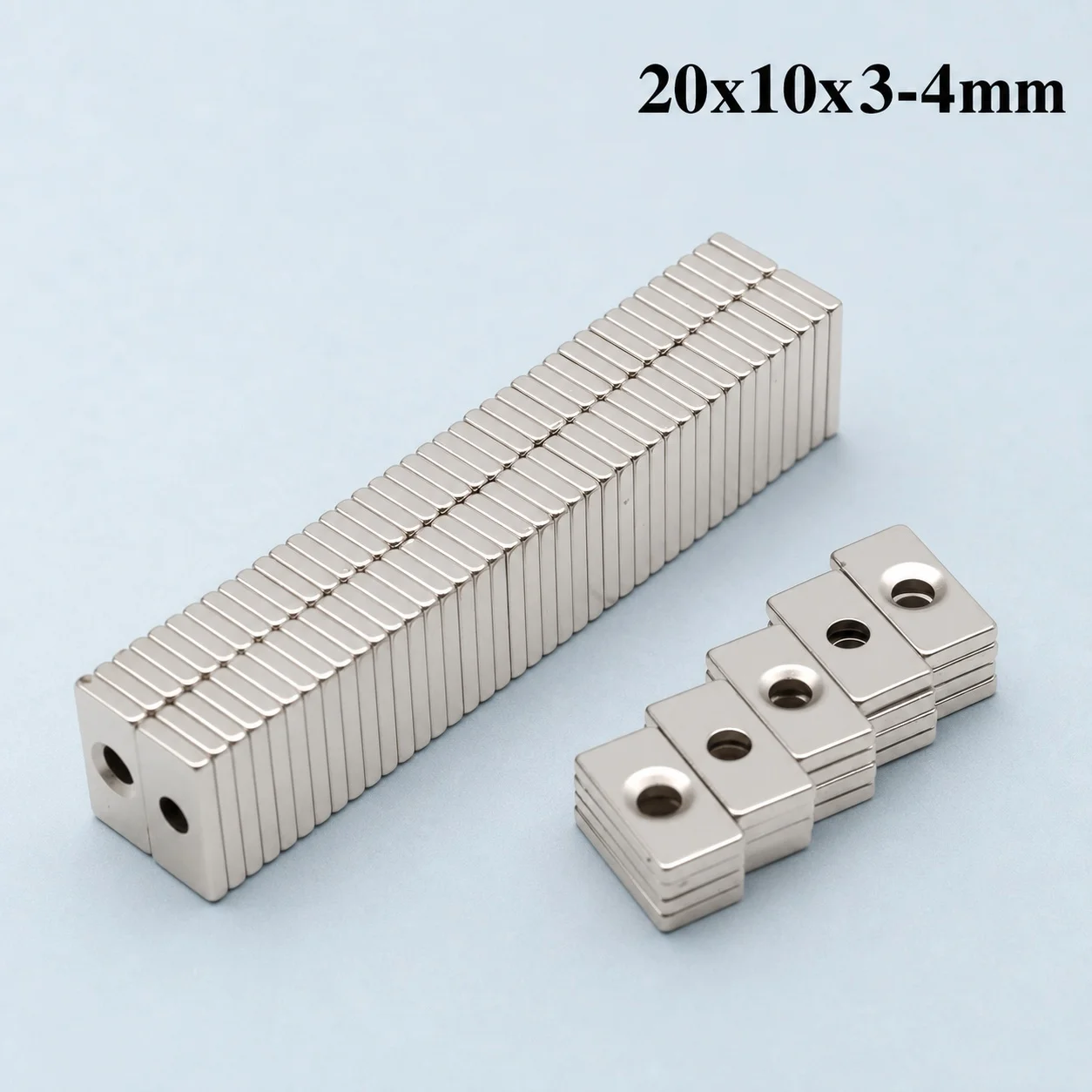 Neodymium Magnet Durable High Purity Magnetic Raw Material Rectangular 20x10x3-4mm for Model Building Cabinet Attachment