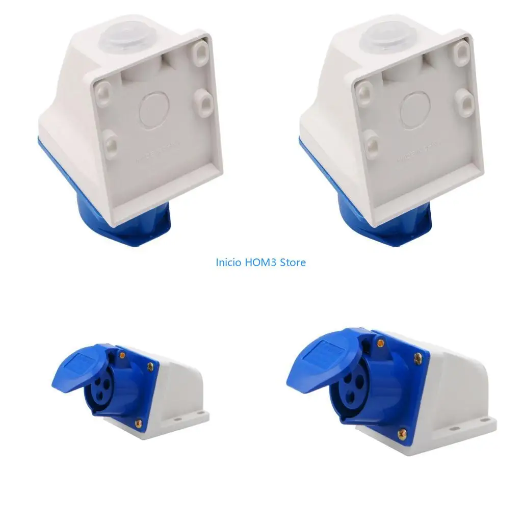 A5YD 16 Amp 3 Pin Industrial Socket 220-250V Weatherproof IP44 2P+E 3Phase 16A