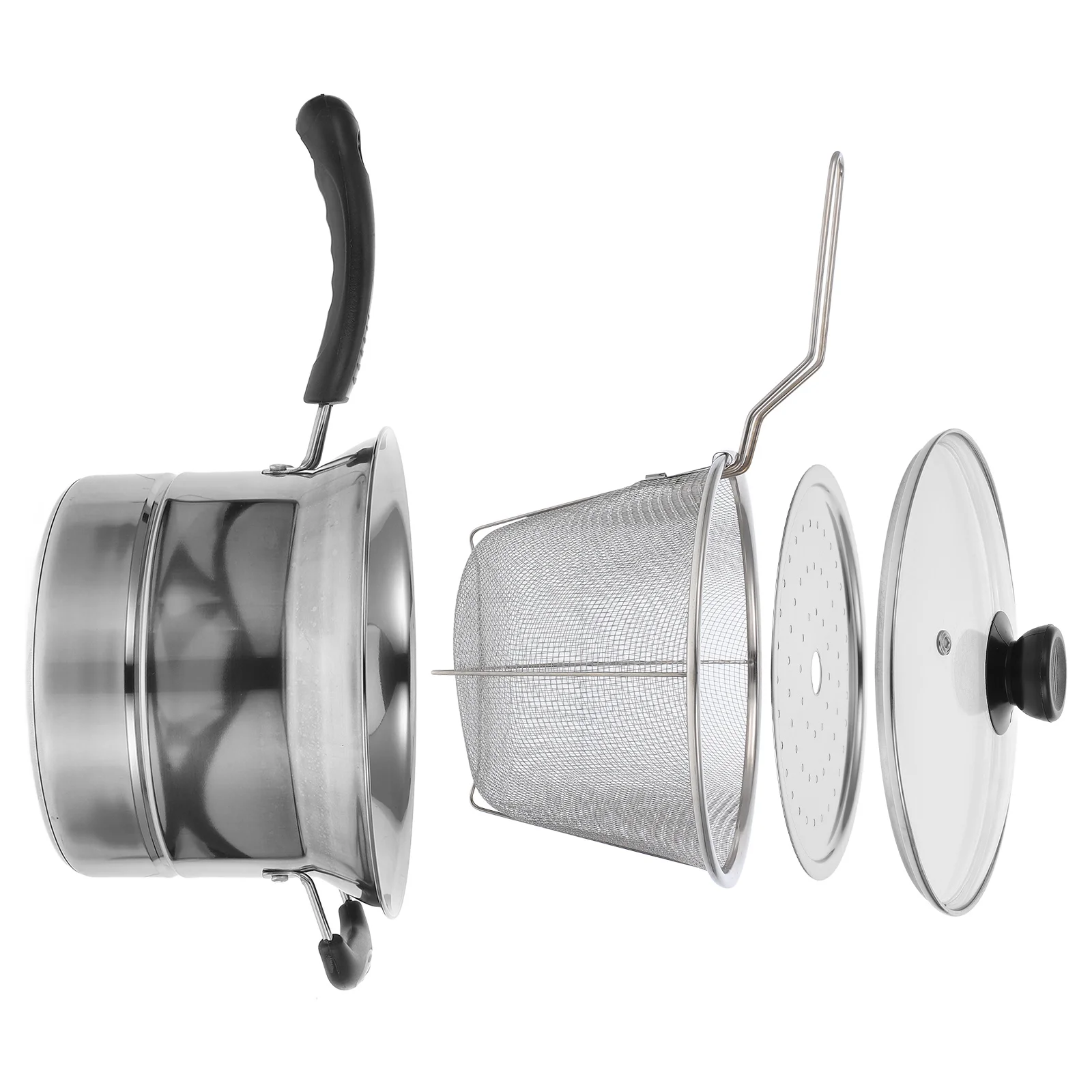 

1 комплект, кухонная многофункциональная кастрюля для супа из нержавеющей стали, маленькая кастрюля с крышкой, ручка с защитой от ожогов, нескользящая основа для домашнего ресторана