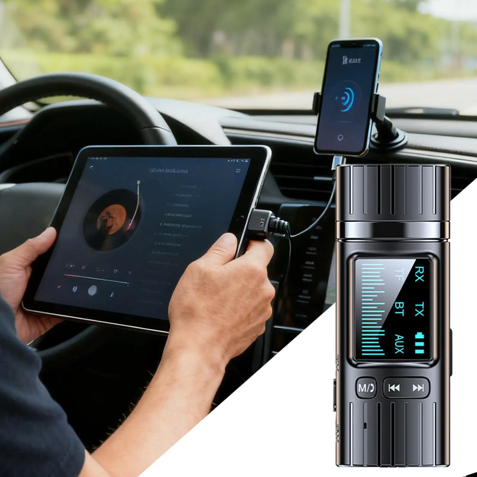 جهاز إرسال صوتي لاسلكي، محول لاسلكي لاستقبال الكمون المنخفض مع مقبس 3.5 مم لسماعة رأس جهاز عرض التلفزيون الذكي والكمبيوتر الشخصي #5