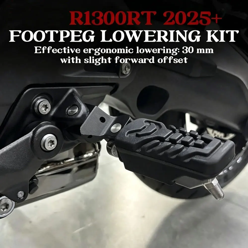 Motorcycle Footpeg Lowering Front Foot Rests Foot Pegs Black Modify Accessories Kit For BMW R1300RT 2025 2026