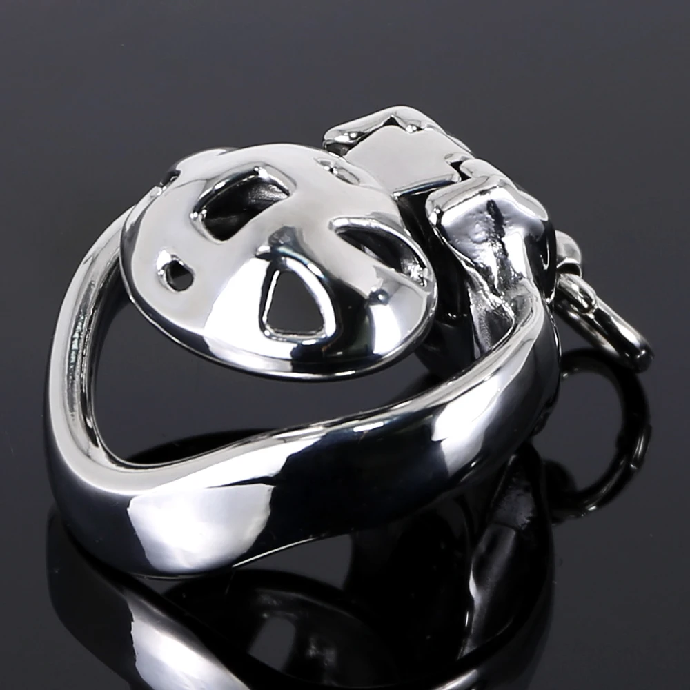 HT-V4 Flower Male Traction Chastity Cage Penis Cage Stainless Steel Lockable Penis Lock Cock Cage Sex Toys For Adult Supplies