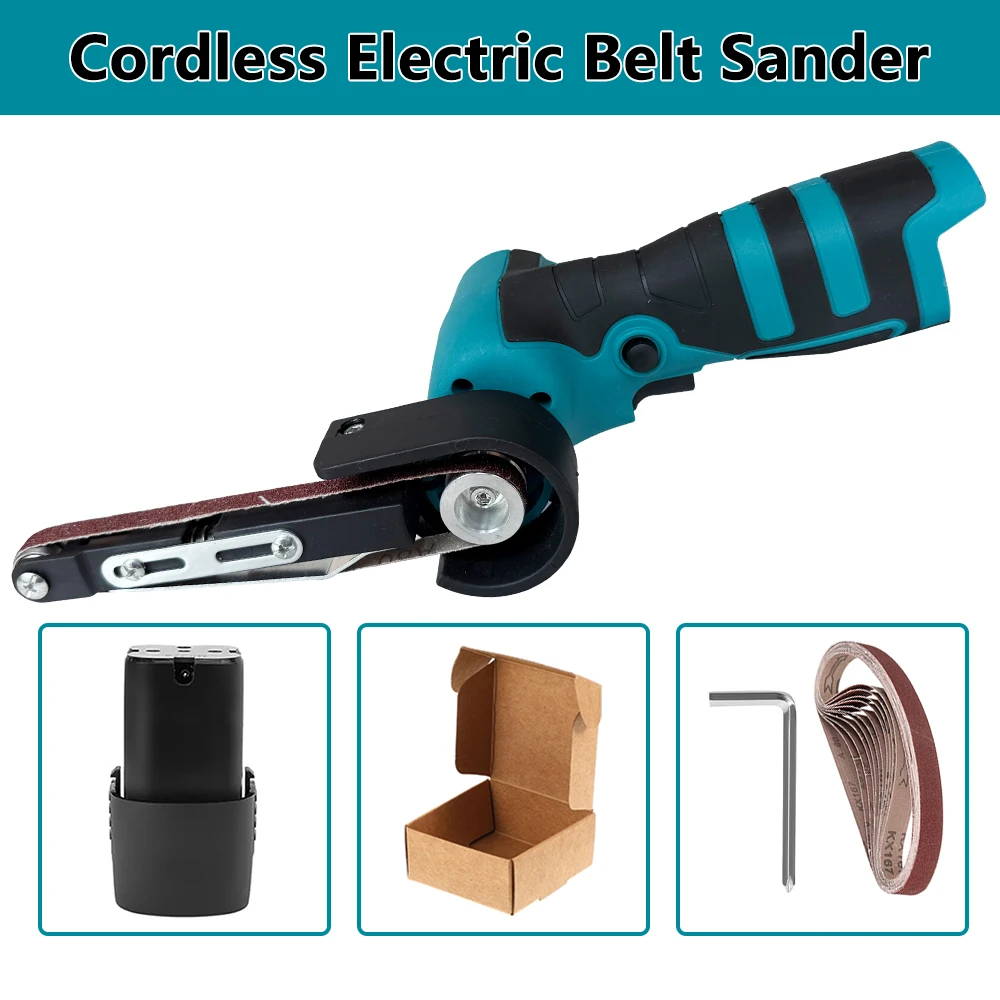 Nueva Mini lijadora de banda eléctrica, herramienta de amoladora angular de velocidad Variable de arena, lijadora de banda inalámbrica, pulidora, herramienta eléctrica para batería de 16,8 V
