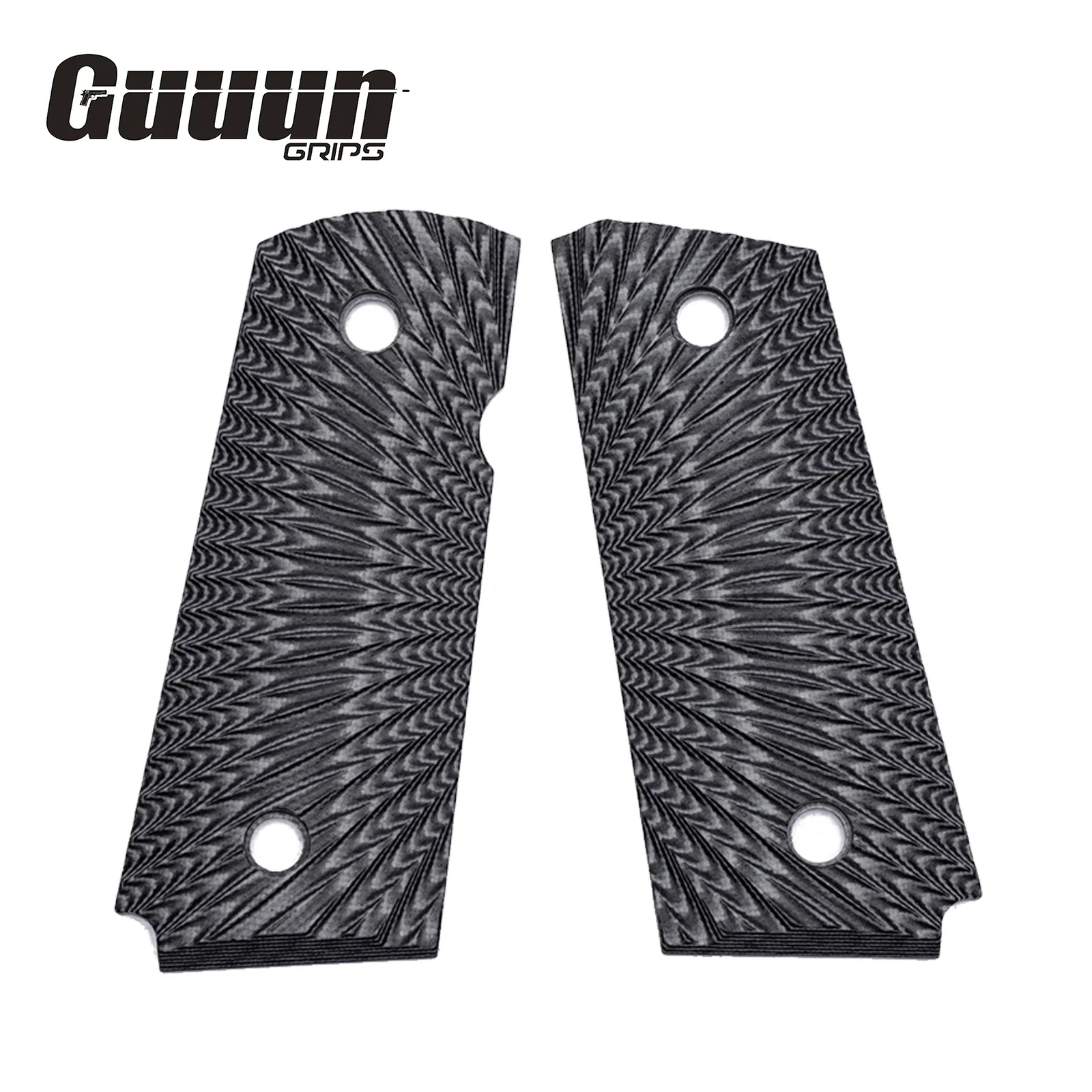 Guuun G10 Grips for Subcompact para Ordnance 1911 Carry 9 C6 LDA Starburst Texture 4 Color Options