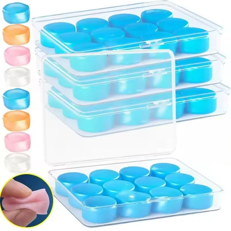 12Pairs/Box Silicone Ear Plugs for Sleeping Reusable Moldable Silicone Earplugs with Case Noise Cancelling Earbuds for Swimming
