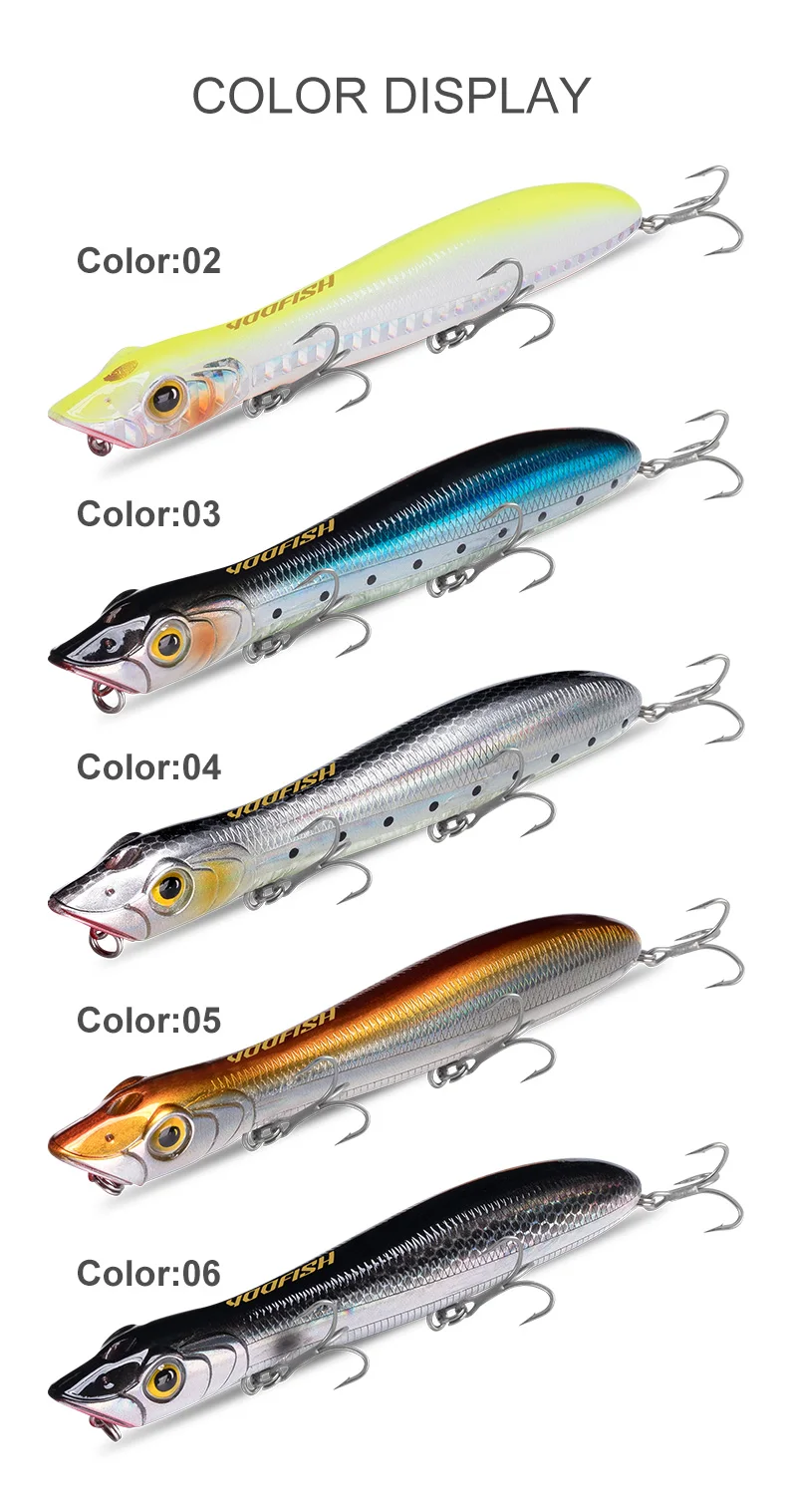 Yoofish Topwater Popper Köder 110mm 12,6g 125mm 17,8g Snakehead Pencil Künstlicher Harter Wobbler Oberflächenköder für Barsch-Angeln – Detail 8