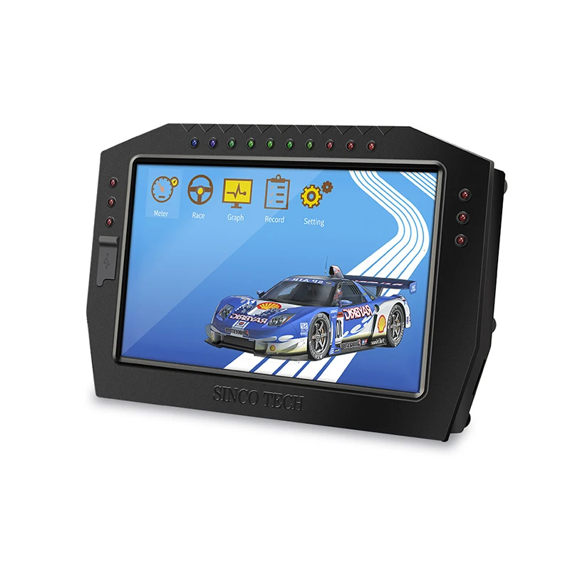 LCD Multi-interface Touch Screen Racing Instrument DO909 Car Modification Instrument Temperature/Vehicle speed/Pressure Display