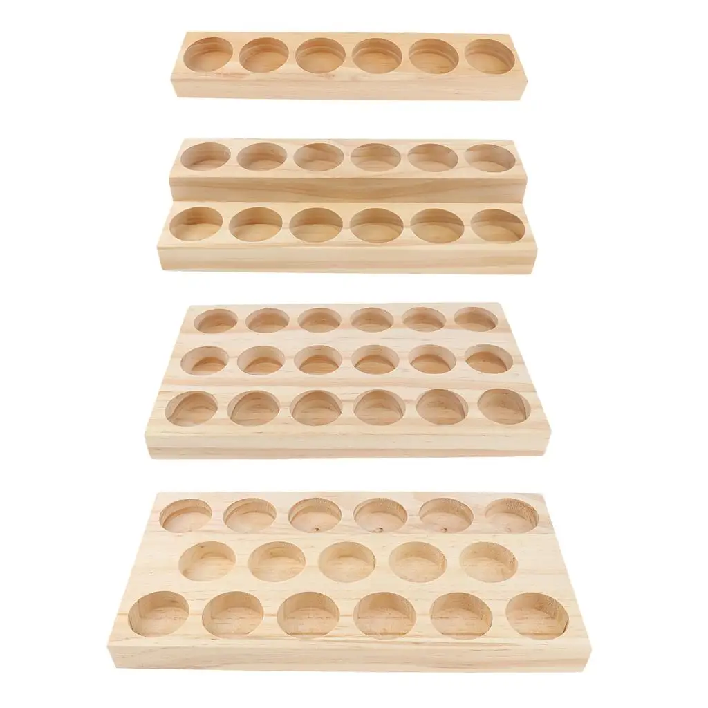 Essential Oil 6 Holes Oil Storage Organizers Wooden Box 15ml Bottles