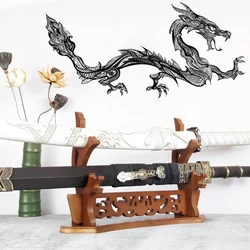 1/2/3 Layers Katana Holder Stand Wooden Sword Shelf Support for Display Retro Dragon Katana Sword Holder Home Organizer Decor