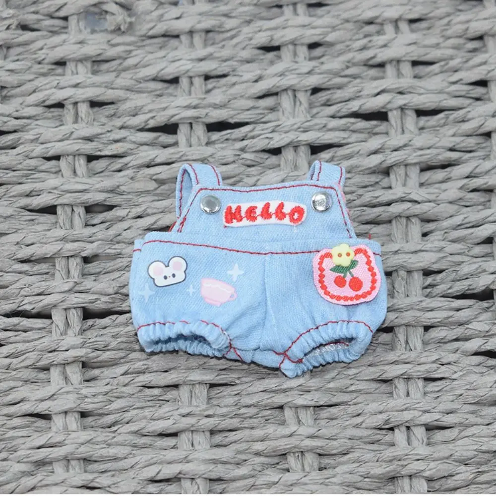 Kawaii Strap Pants 10cm Cotton Doll's Clothes DIY Dress Up Rabbit Idol Doll Clothes Brown Sandwich Cotton Doll Outfit