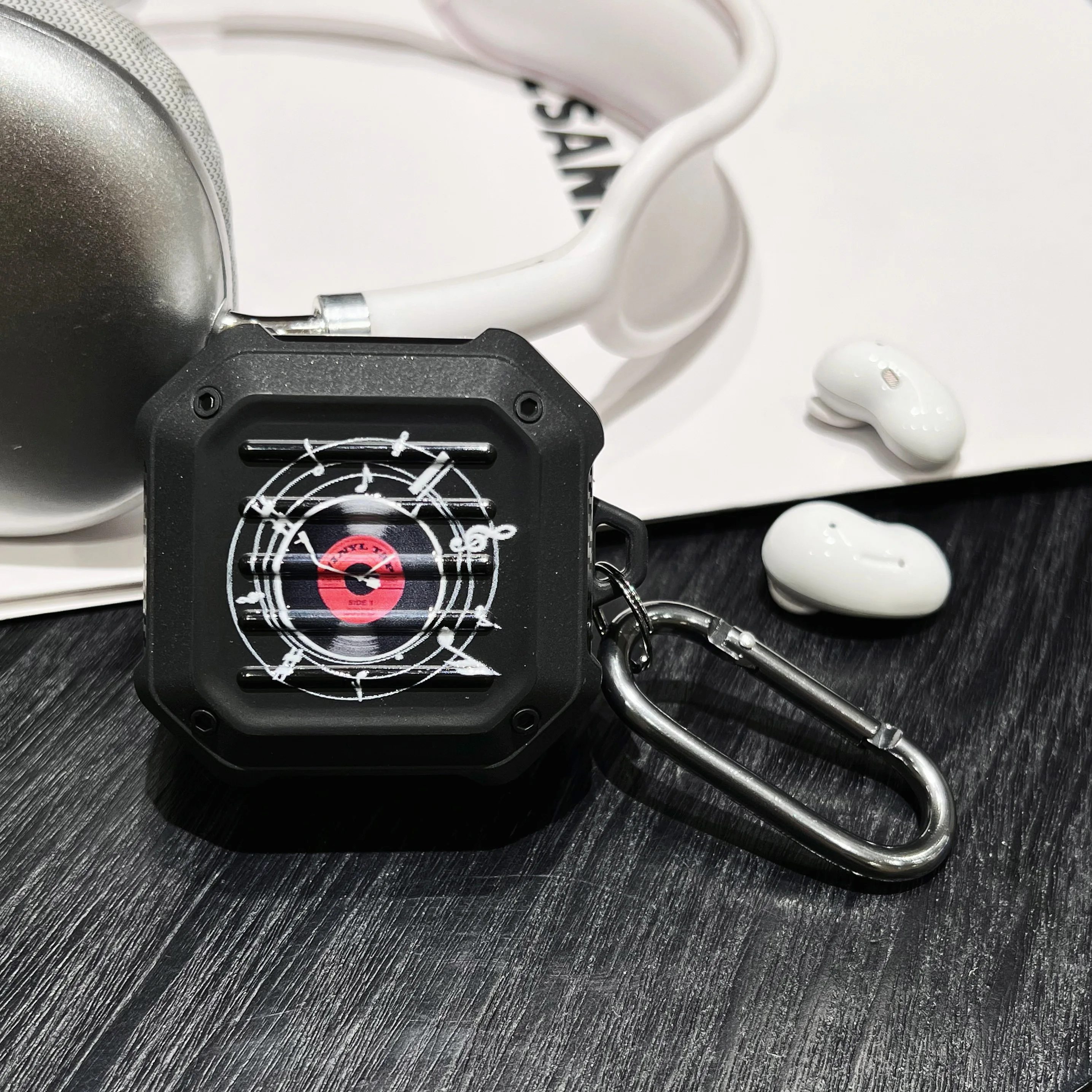Four corners anti-fall creative CD record earphone case for Samsung BudsLive BudsPro Buds2  Wireless Bluetooth headphone case