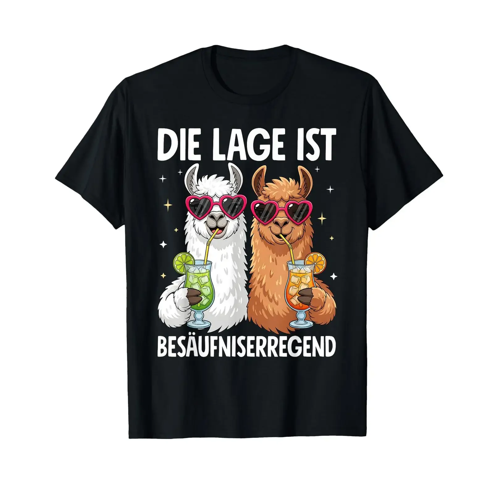 T Shirt with German Text Die Lage Ist Besäufniserregend vintage Washed Breathable Casual fashion homme designer clothes Unisex