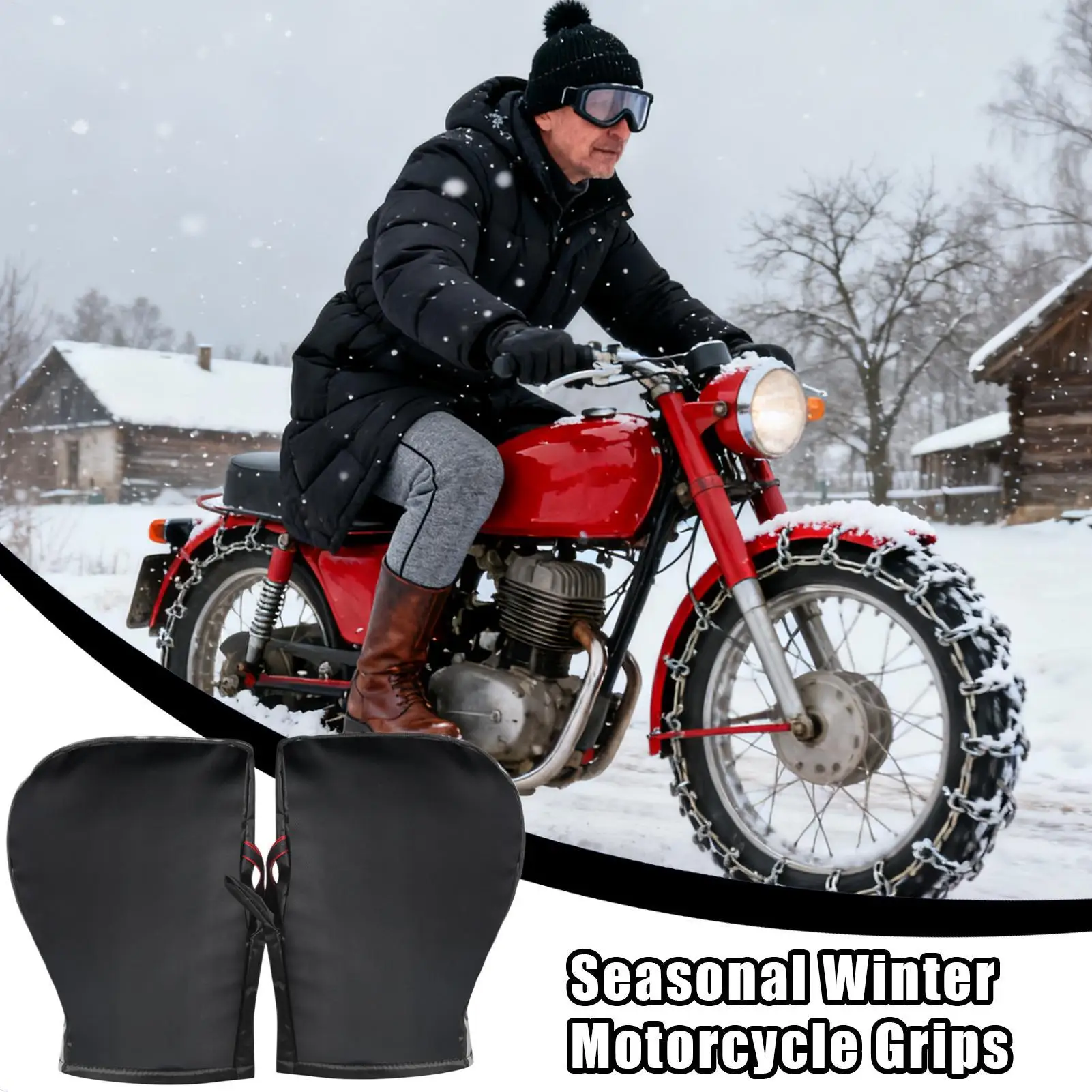 

Handlebar Gloves Protective Insulated Windproof Gloves Waterproof Mittens For Motorcycle Riding Mountain Biking Road Cycling
