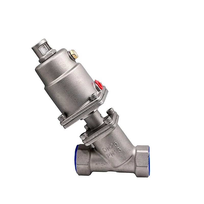 

1/2" 3/4" 1" 2" Stainless Steel Pneumatic Actuator Angle Seat Valve Pneumatic Seat Valve 16bar For Steam Gas Oil Normally Closed