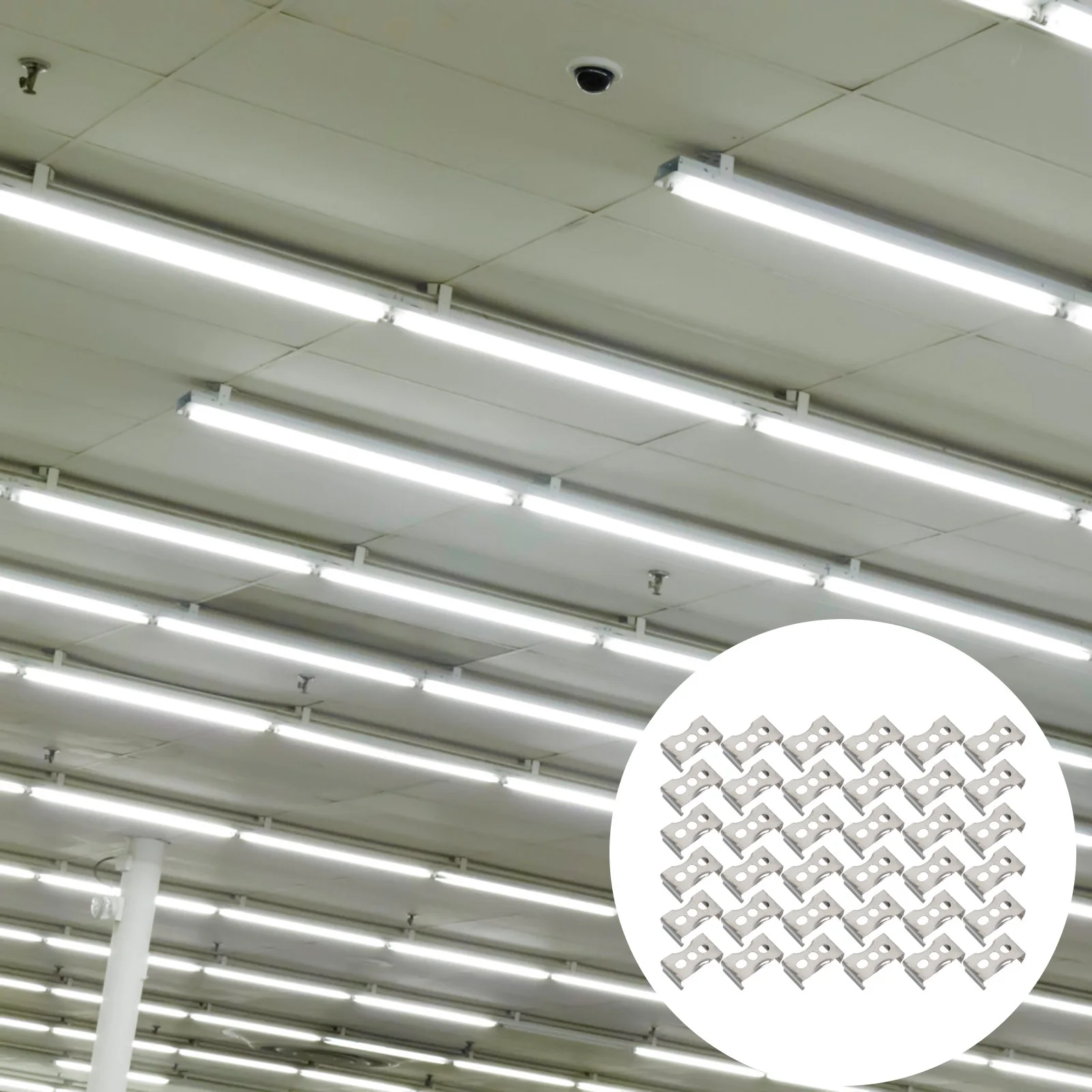 

100Pcs Professional Iron Lamp Tube Clamps Durable Practical Fluorescent Light Tube Holders Fluorescent Light Holder