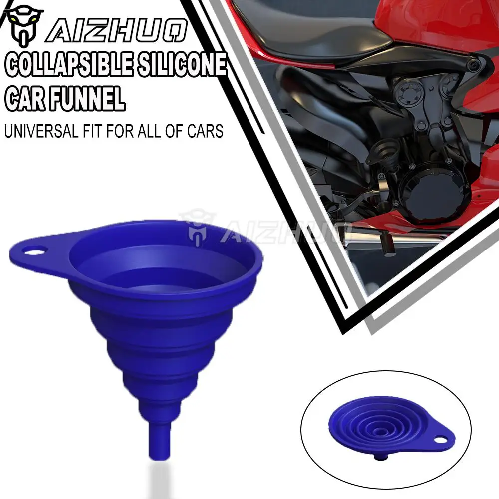 For Yamaha TDR125 TDR250 TDR240 TW125 TW200 TW225 TRICKER SEROW Universal Motrcycle Engine Collapsible Silicone Liquid Funnel