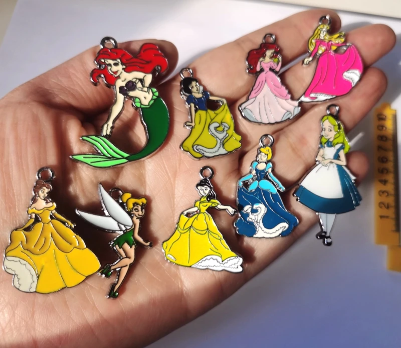 Hot mix 50 pcs cartoon Metal Charms DIY Earring Keychain Necklace Jewelry Making Pendants Accessories