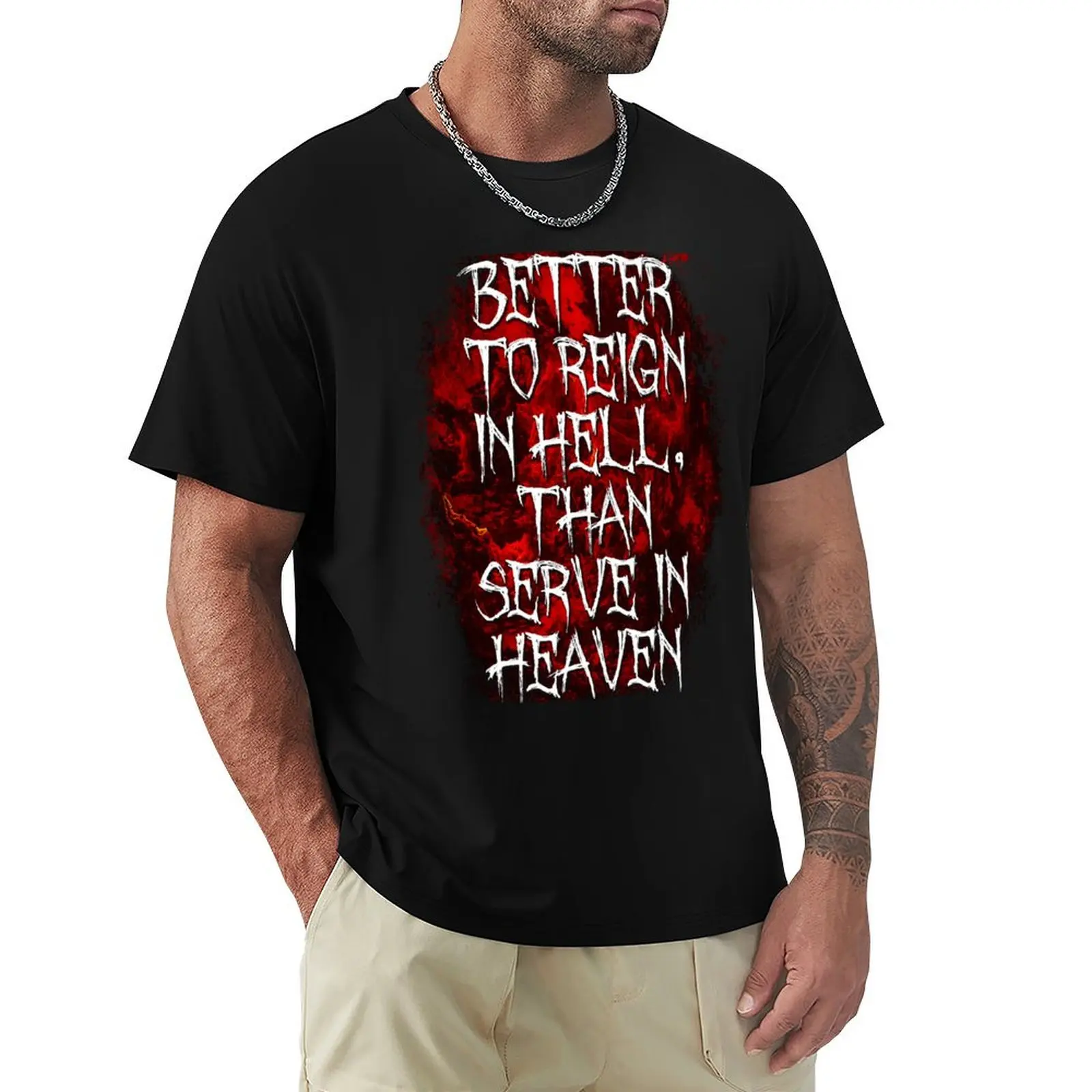 Paradise Lost John Milton Quote T-shirt quick-drying tops Short sleeve tee t shirt men