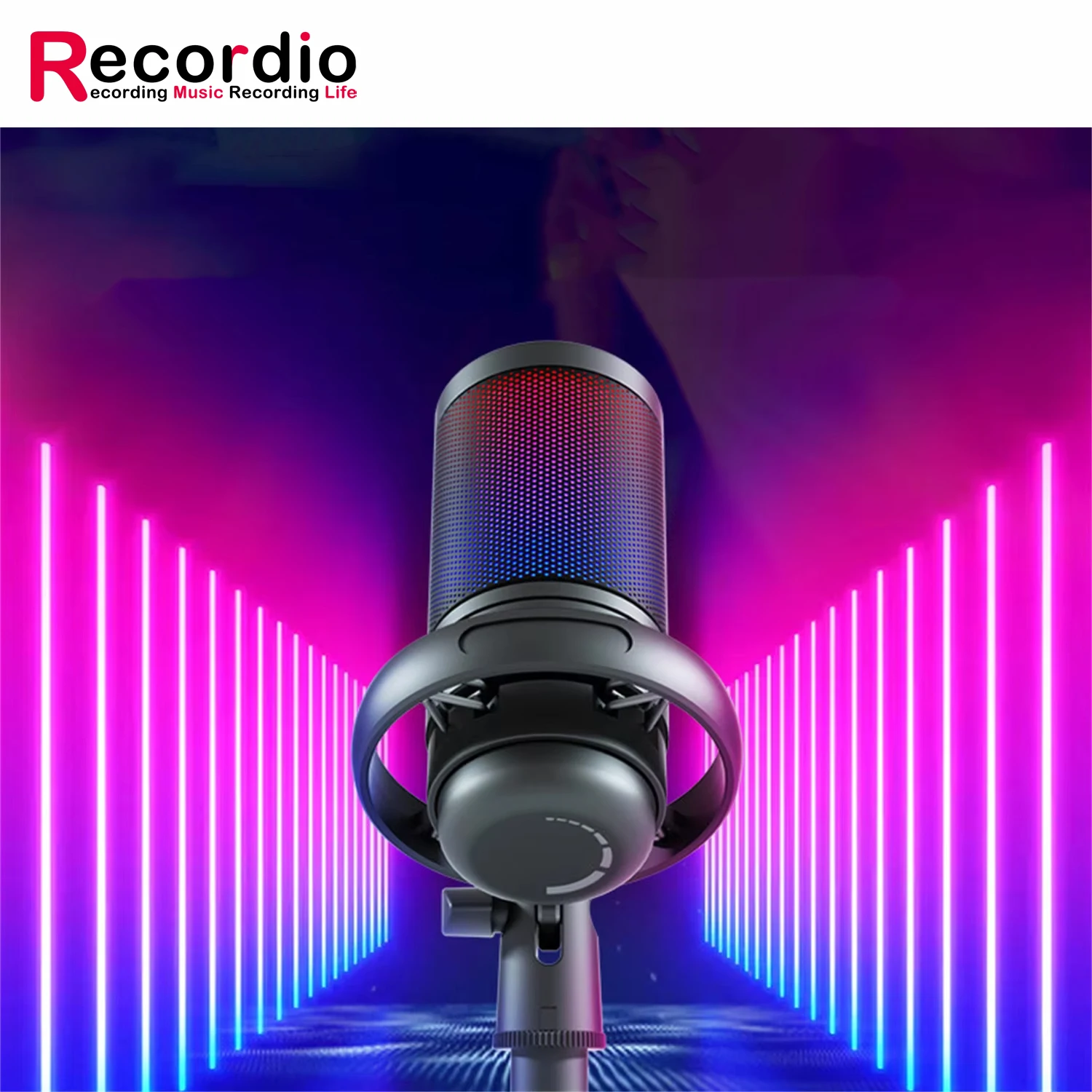 

GAM-ME6S USB gaming microphone RGB dazzling lights computer k song recording mobile phone live broadcast