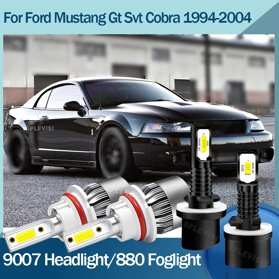 Faro LED 9007/HB5 880/892/893 antiniebla para Ford Mustang Gt Svt Cobra 1994 1995 1996 1997 1998 1999 2000 2001 2002 2003 2004