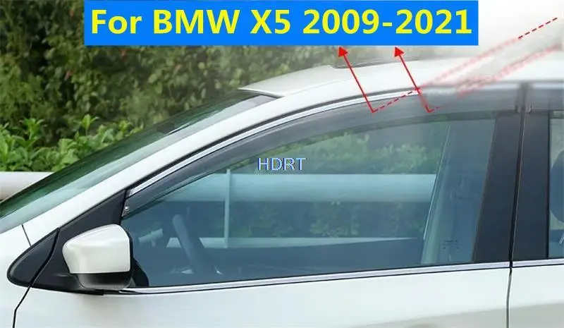 

Window Visor For BMW X5 2009-2021 Car Style Shield Deflector Awning Trim Cover Sun Rain Guards Protector Decoration Accessories