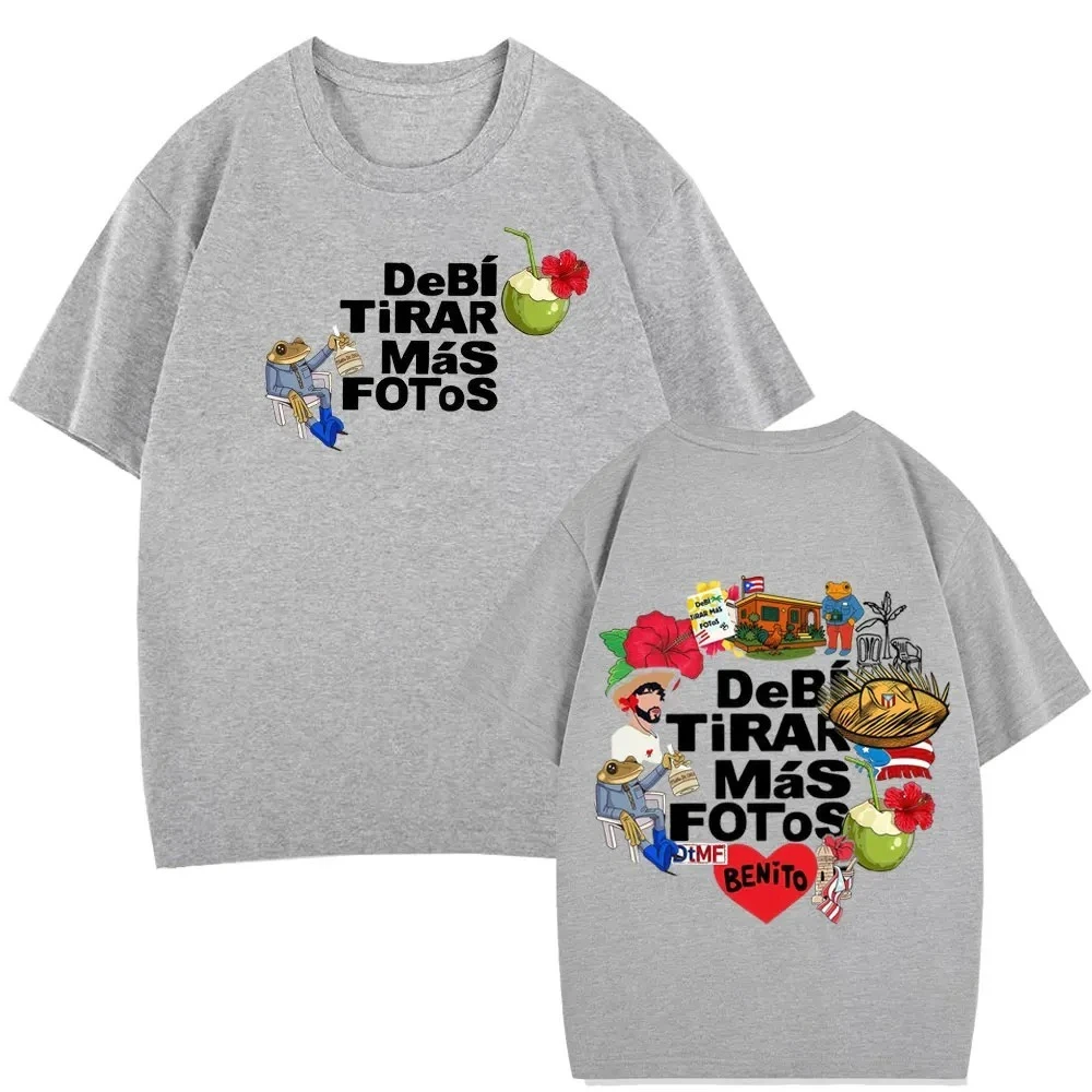 Vintage T-shirt Rapper Bad Bunny Album Debi Tirar Mas Fotos DTMF Tour 2026 Merch T Shirts Men Women Fashion Hip Hop T-shirts Y2K