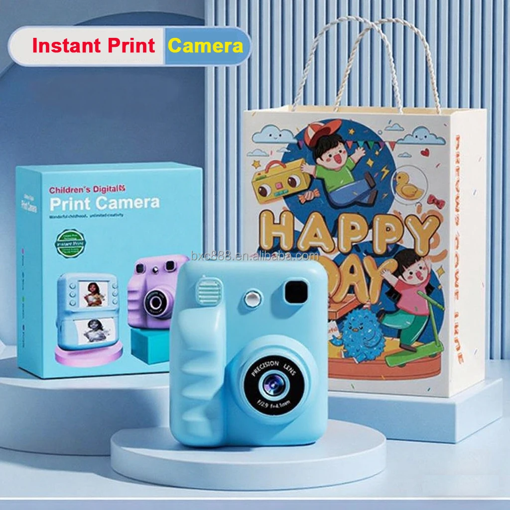 High Quality Kids Camera Thermal Printer Kids Digital Camera Kids Dino Unicorn Paper Instant Print Camera