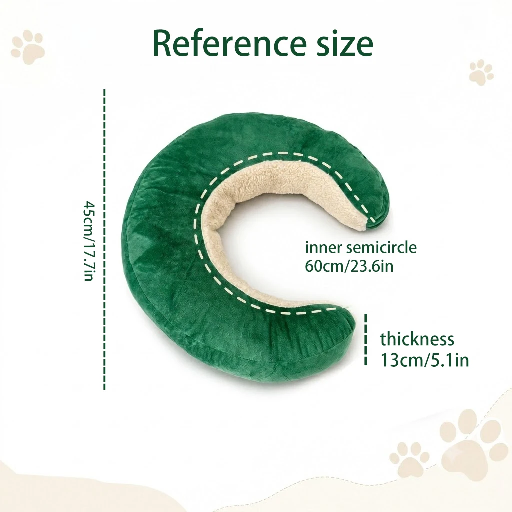 Pet Sleeping Pillow Soothing Mood Relief Anxiety Small Dogs U Shaped Neck Support Pillow Bite Resistant Pet Supplies