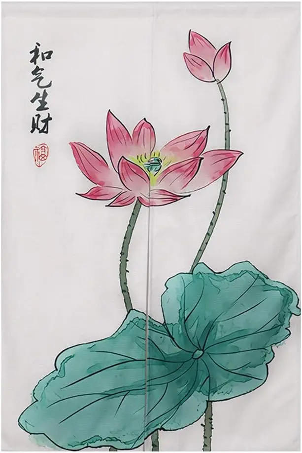 Japanese style landscape Japanese style door curtain, ink painting style mountain and river pattern, suitable for porch