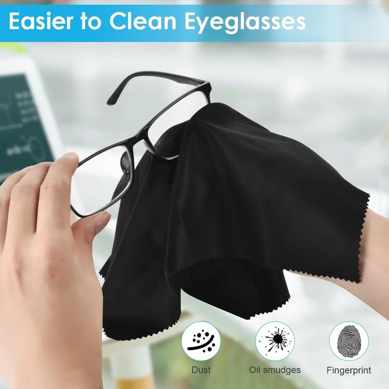 5-piece set of eyeglass cleaning cloths，Microfiber Cleaning Cloth，Double-sided suede eyeglass cloth, solid color eyeglass cloth，