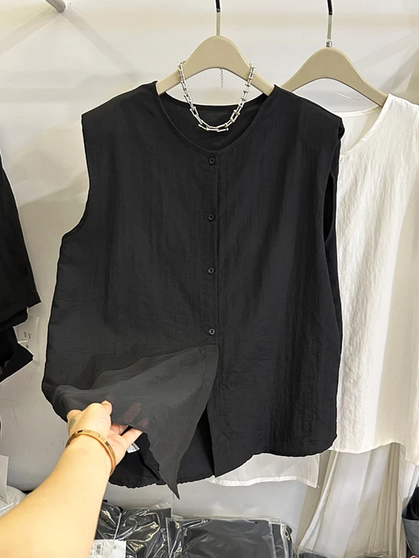 

Women's Svel irt 2025 Summer New European Korean Design Sense Thin Cloth Splicing Loose Internet Celebri Mid-Length...