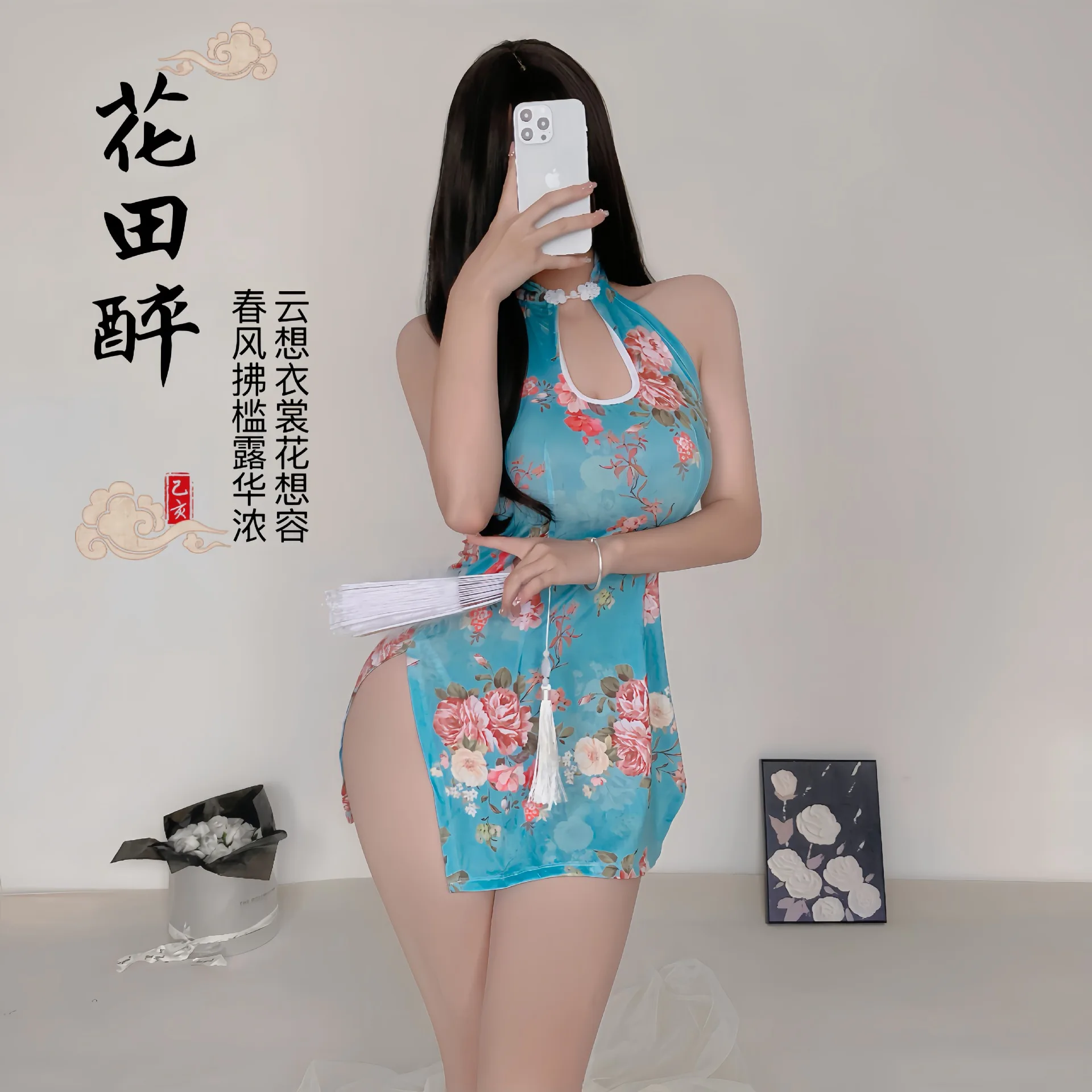 

Sexy Underwear Hot Cheongsam Hollow Uniform Seductive Flirtation Bed Passion Midnight Charm Sexual Lingerie Woman Lace Dress