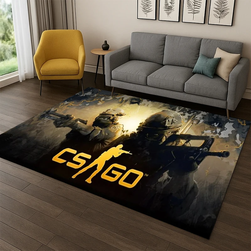 Counter Strike CS GO Game Gamer Carpet Rug for Bedroom Living Room Sofa Playroom Doormat Home Decor,Kid play Area Rug Non-slip