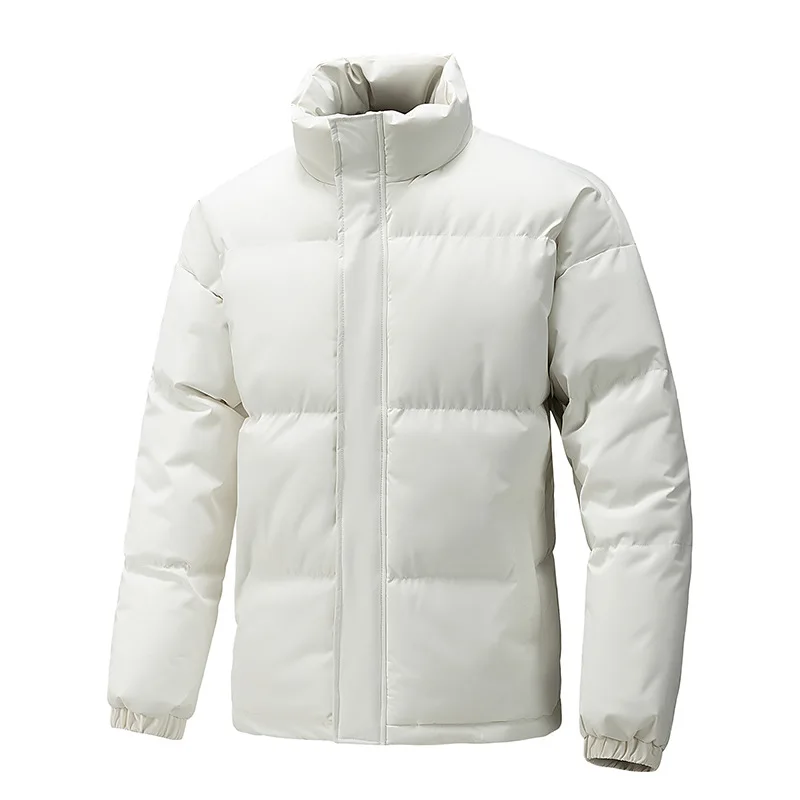 Plus Size 2026 Fashion Winter Men's Solid Color Simple Basic Stand Collar Long Sleeve Casual Trendy Quilted Jackets Male Parkas