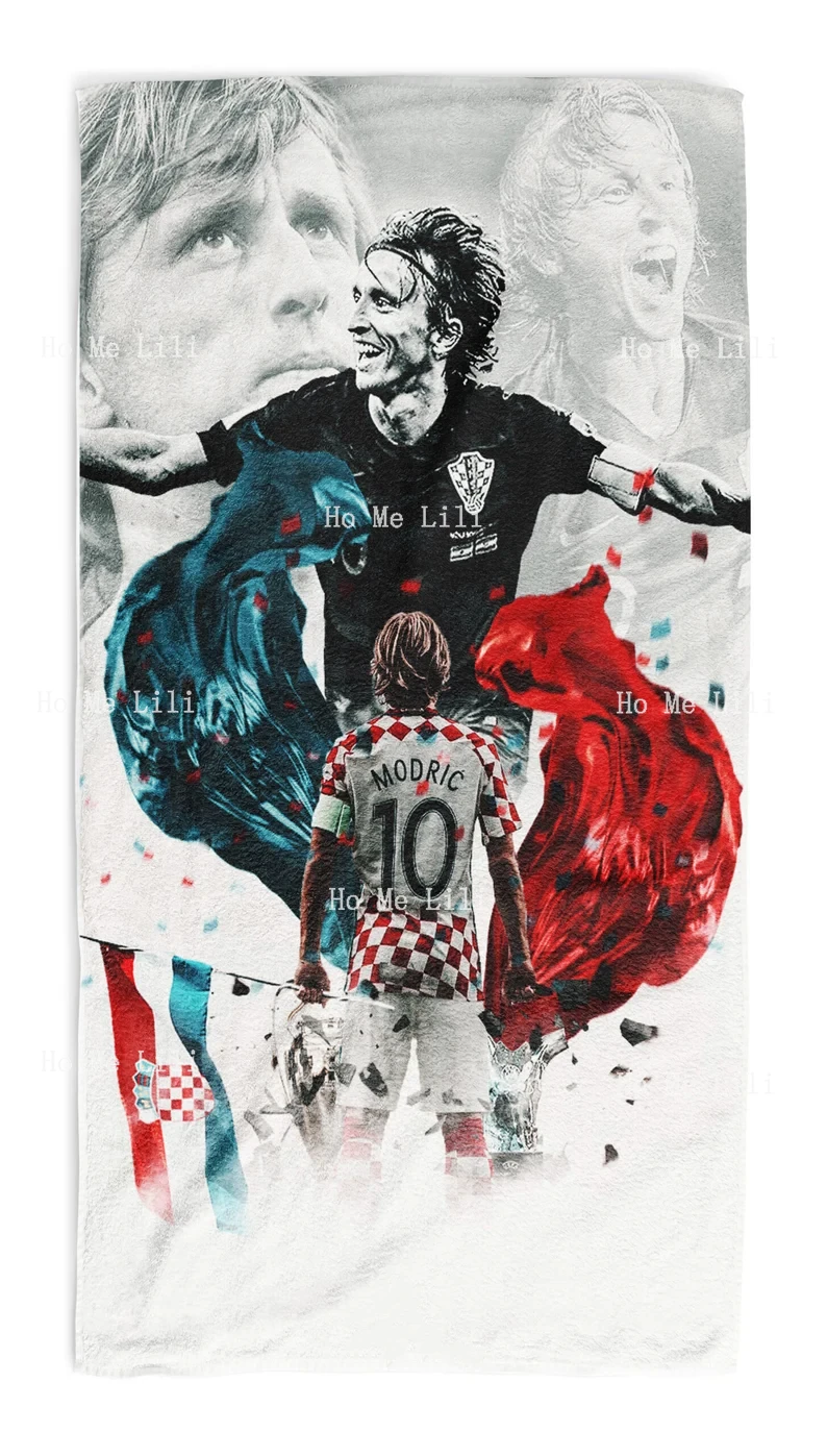 Luka Modric Iconic Design White And Red Quick-Drying Towel Unique Gift For Him Or Her